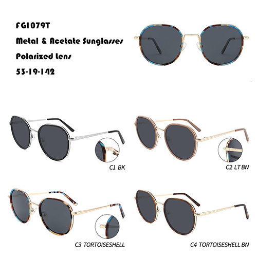 May pattern na All-match na Metal Sunglasses W3551079T