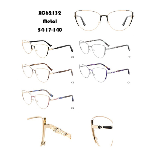 Montura de gafas de metal ollo de gato personalizada W34862132