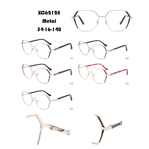 I-Polygon Color-blocking Metal Glasses Frame W34862128
