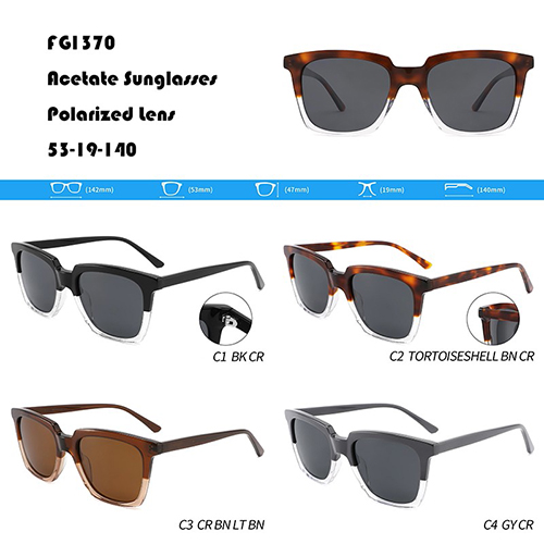 Популарни очила за сонце со блок ацетат во боја W3551370