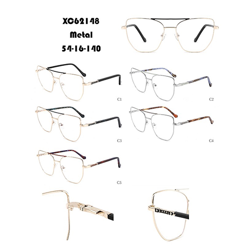 Retro podwójne belki metalowe oprawki do okularów W34862148