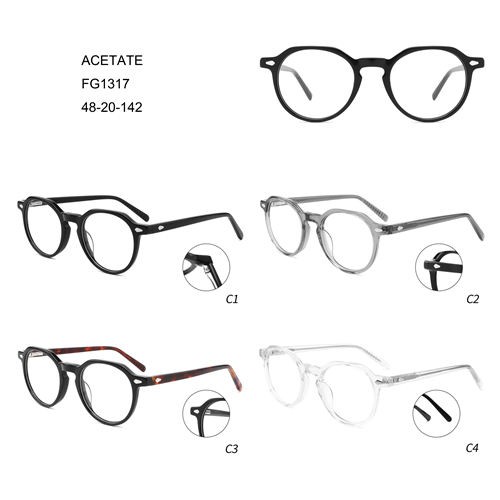 แว่นตาแฟชั่นอะซิเตททรงกลมสีสันสดใส 2021 ดีไซน์ใหม่ W3551317