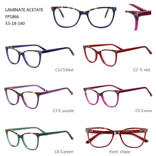 Montura óptica de moda para gafas de acetato laminado especial W3101866