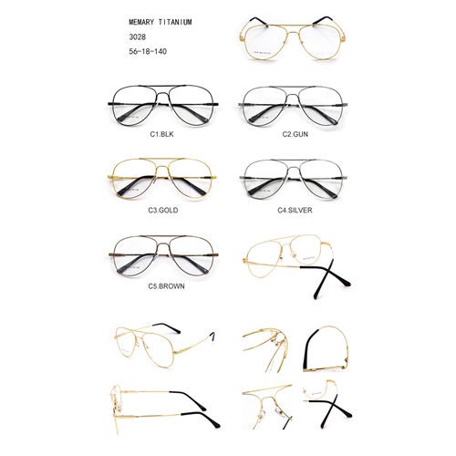 სპეციალური ოპტიკური ჩარჩოები მეხსიერების ტიტანის სათვალეები ფერადი J10033028