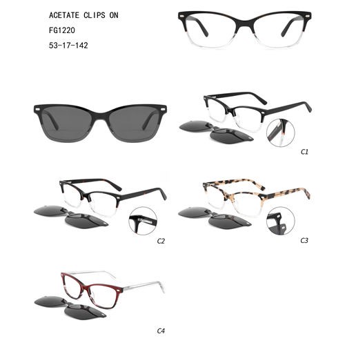 Square Acetate Clips On Lunettes Solaires Colrful W3551220