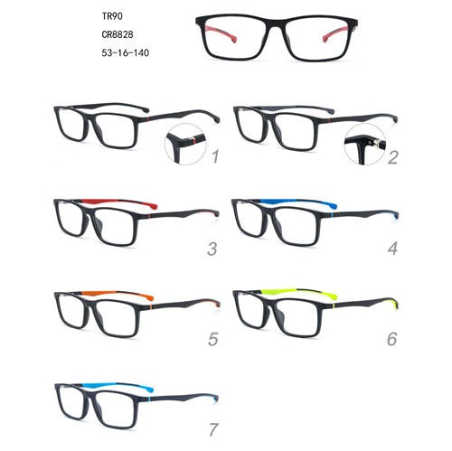 स्क्वायर फैशन TR90 नयाँ डिजाइन रंगीन खेल चश्मा W3458828