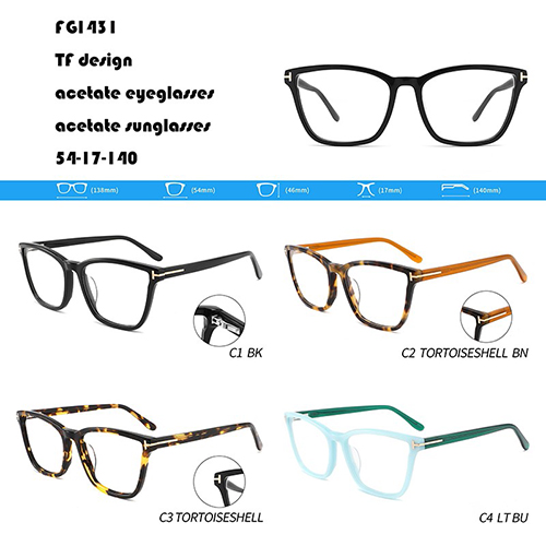 Kacamata Bingkai Persegi Asetat W3551431