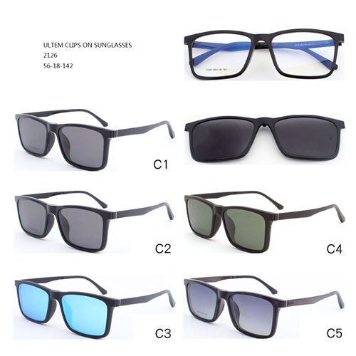 Квадратные горячие продажи красочные солнцезащитные очки Ultem клип на солнцезащитные очки W3452126