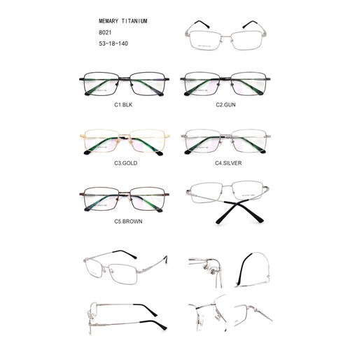 Armações de óculos ópticos especiais de titânio com memória quadrada J10038021