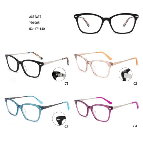 Vierkant Nieuw Design Retro Kleurrijke Acetaat Luxe Gafas Vrouwen W3551005