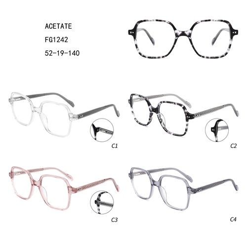 Square Retro Luxury Acetate Gafas Oversize สีสัน W3551242