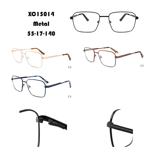 Monture de lunettes carrée en métal à monture fine En stock W34815014