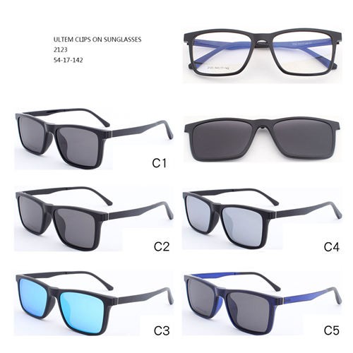 Square Ultem Colorful Clip On Sunglasses W3452123