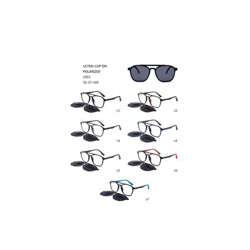 Square Ultem වර්ණවත් විලාසිතා Amazon Hot Sale Clips On Sunglasses W3551915