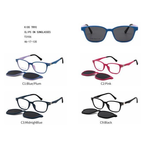 TR90 Detské farebné klipsy na slnečné okuliare s novým dizajnom W3453106