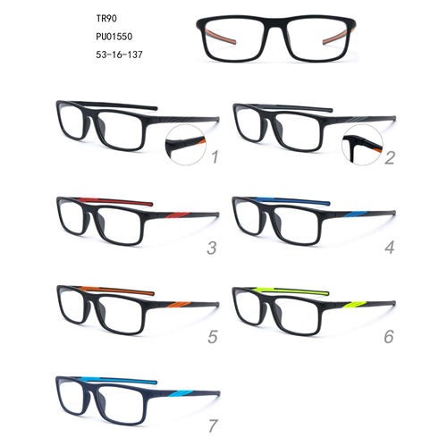 TR90 კვადრატული სპორტული სათვალეები ახალი დიზაინის ფერადი მოდა W34501550