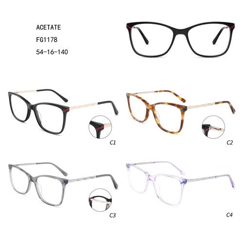 Kvinder Acetat Oversize Fashion Farverige Gafas W3551178