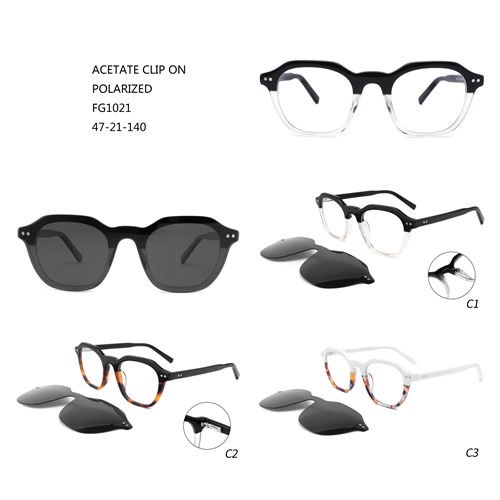 Frauen bunte Mode Acetat hochwertige Clips auf Sonnenbrillen W3551021