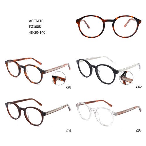 Ženy Hot Sale Montures De Lunettes Okrúhle acetátové okuliare W3551008