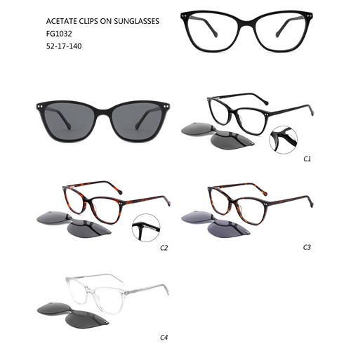 Wanita Desain Anyar Acetate Clip On Sunglasses W3551032