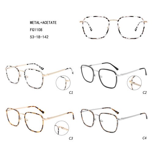 Colorful Fashion Design Metal Acetate Lunettes Oversize W3551108