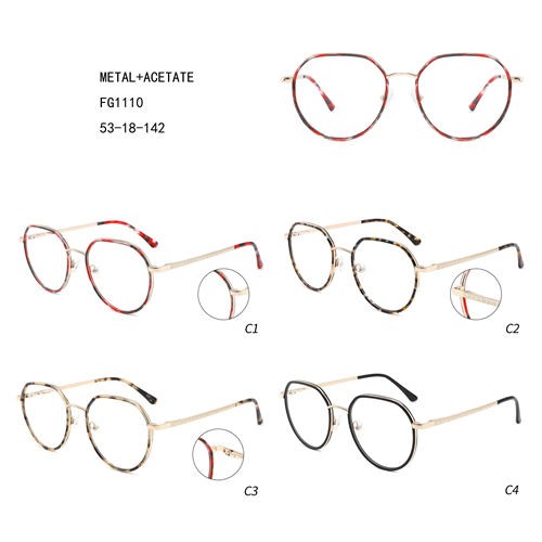 Colorful Lunettes Oversize Metal Acetate Fashion Design W3551110