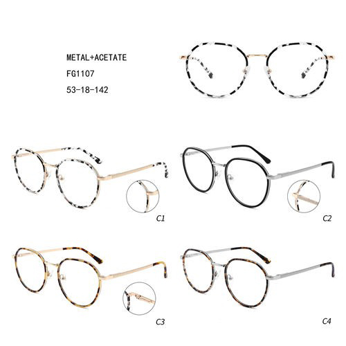 Colorful Oversize Fashion Design Metal Acetate Lunettes W3551107