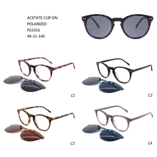 Custom Logo Fashion Acetate High Quality Clips On Sunglasses W3551016