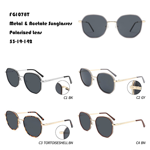 Fashion All-match Metal Sunglasses W3551078T