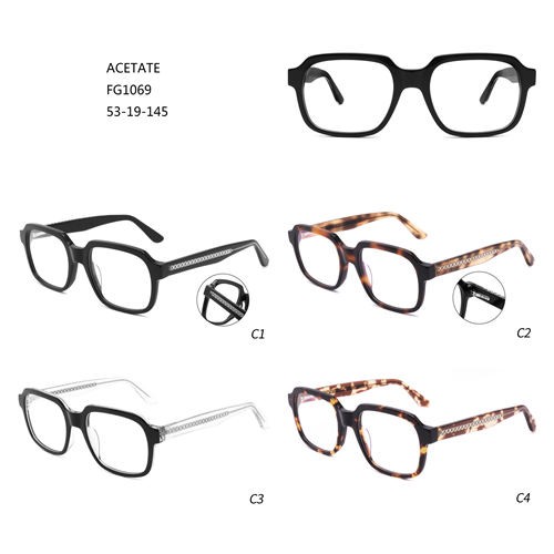 Fashion Design Acetate Square Montures De Lunettes Oversize Eyeglasses W3551069