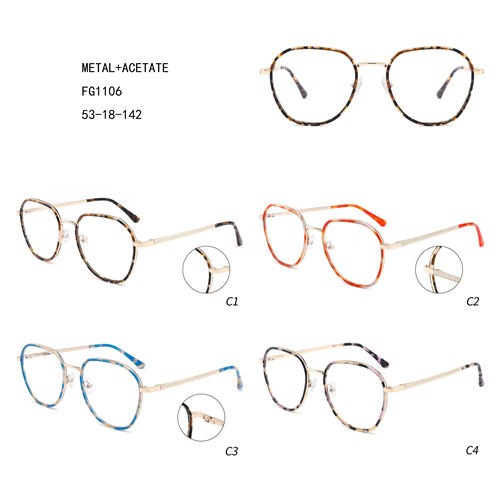 Fashion Design Colorful Oversize Metal Acetate Lunettes W3551106