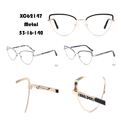 Full Rim Cat Eye Metal Glasses Frame W34862147