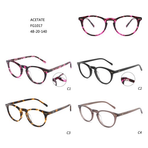 Good Price Round Acetate Colorful Eyeglasses Women Montures De Lunettes W3551017