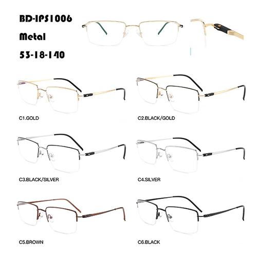 Light Luxury Half-rim Metal Eyeglasses Factory W3671006