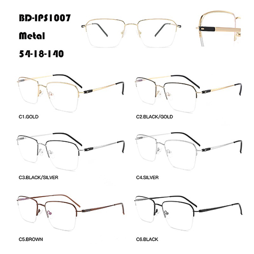 Light Luxury Half-rim Metal Eyeglasses Manufacturer W3671007