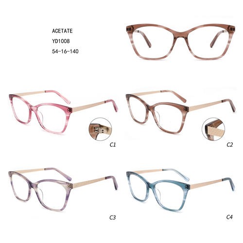 Luxury New Design Acetate Gafas Women Retro Colorful W3551008