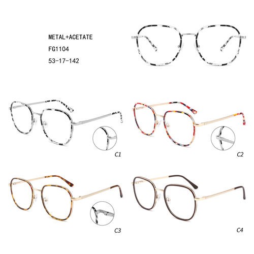 Oversize Metal Acetate Lunettes Fashion Design Colorful W3551104