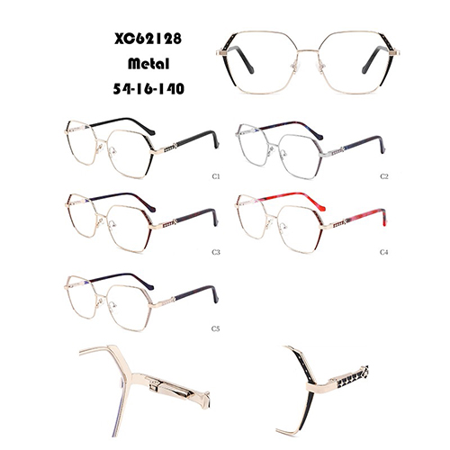 Polygon Color-blocking Metal Glasses Frame W34862128