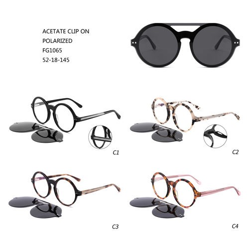 Round Hot Sale Oversize Acetate Wholesale Luxury Clips On Sunglasses W3551065