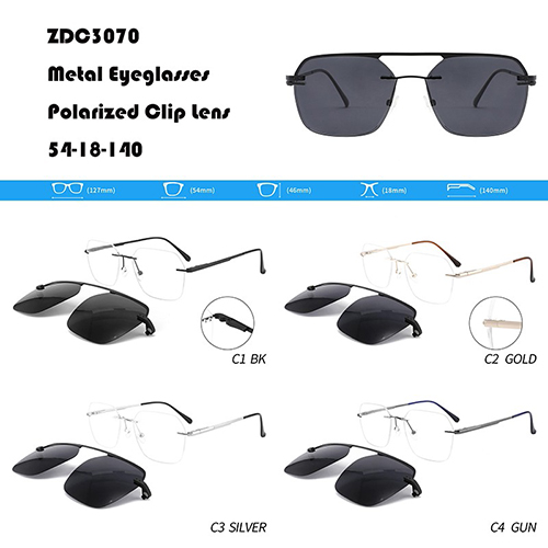 Simple Rimless Metal Clips On Sunglasses W3553070