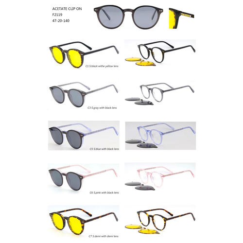 Special Clips On Sunglasses Colorful Acetate Eyeglasses W3102119