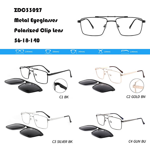 Square Full-frame Metal Clips On Sunglasses W35533027