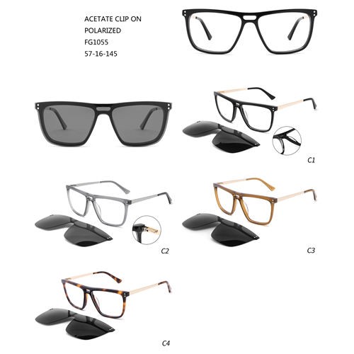 Square Oversize Acetate Wholesale Luxury Clips On Sunglasses W3551055