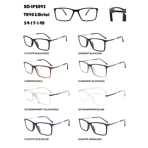 Square TR90 And Metal Eyeglasses W3672093