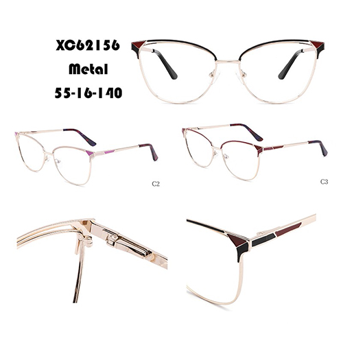 Women Color Matching Metal Glasses Frame W34862156