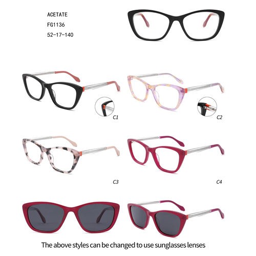 Women Colorful Lunettes Solaires Acetate Fashion Design W3551136